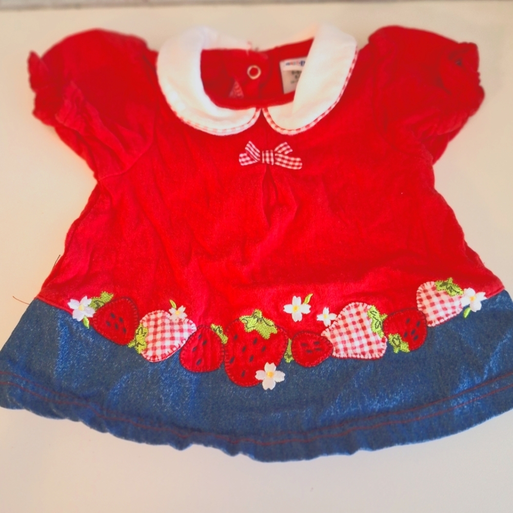 Baby Okie Dokie Embroidered Strawberry Top
